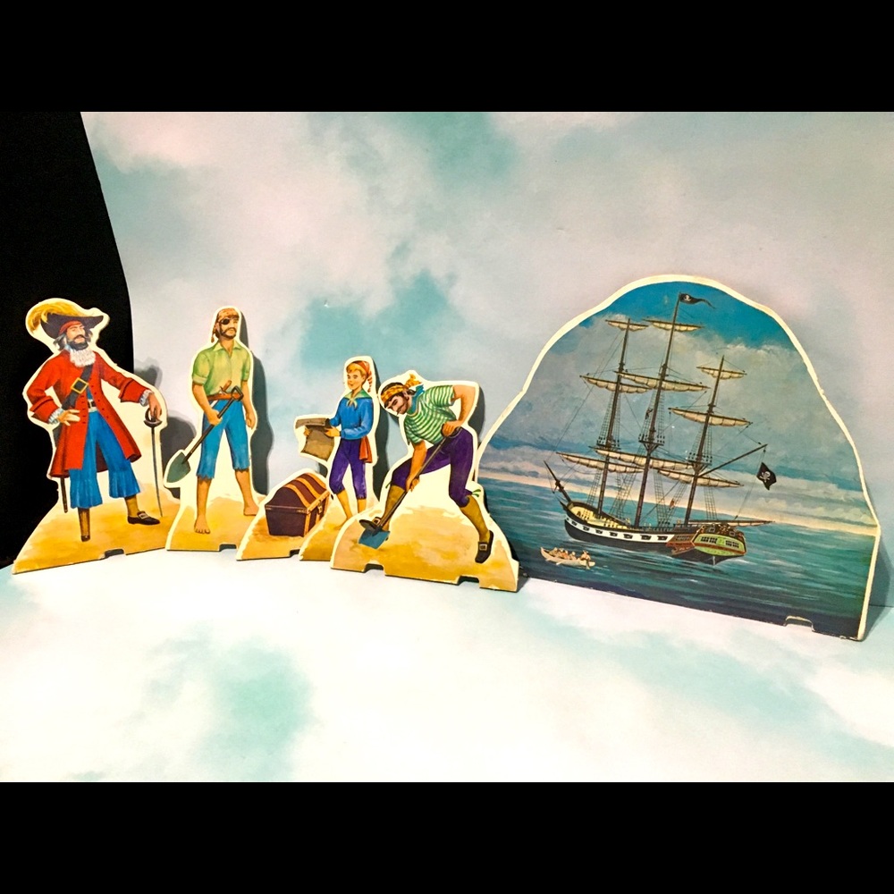 PIRATES & SHIP 60’s DIE CUTS Heavy Cardboard